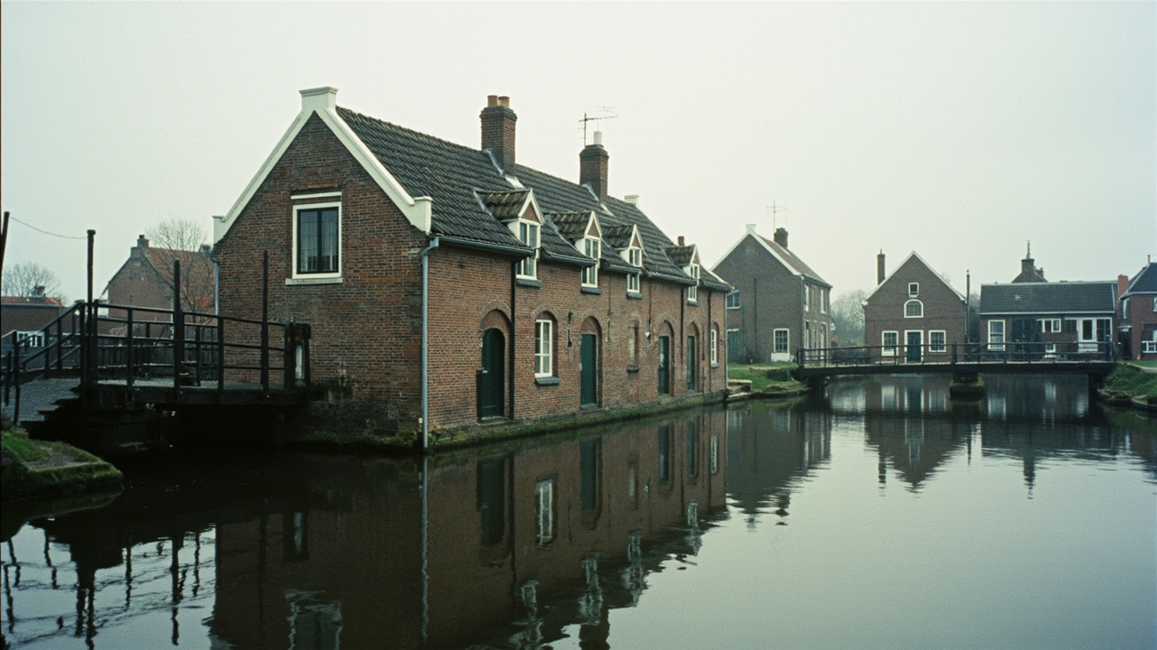 Lage kappen met gebakken pannen in het beschermde dorpsgezicht van Spaarndam